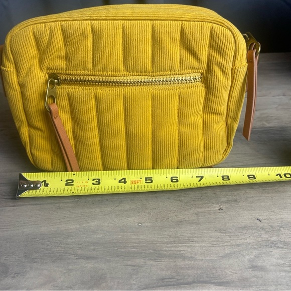 Mustard Yellow Quilted Corduroy Women's Clutch Bag - Picture 7 of 9